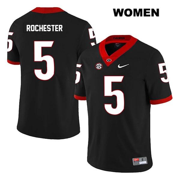 Georgia Bulldogs Women's Julian Rochester #5 NCAA Legend Authentic Black Nike Stitched College Football Jersey BIH1556PV